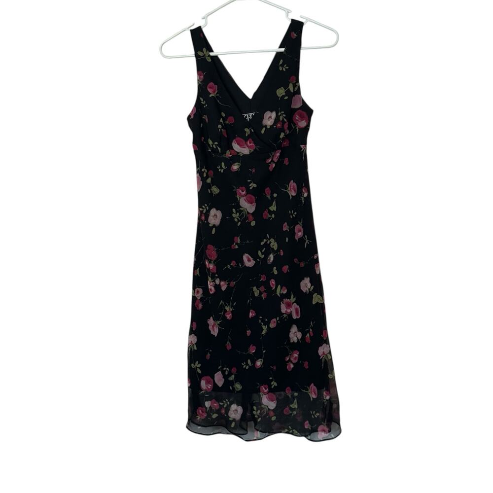 City Triangles Y2K Style‎ Floral Midi Dress Size 5 Cocktail Romantic Sheer